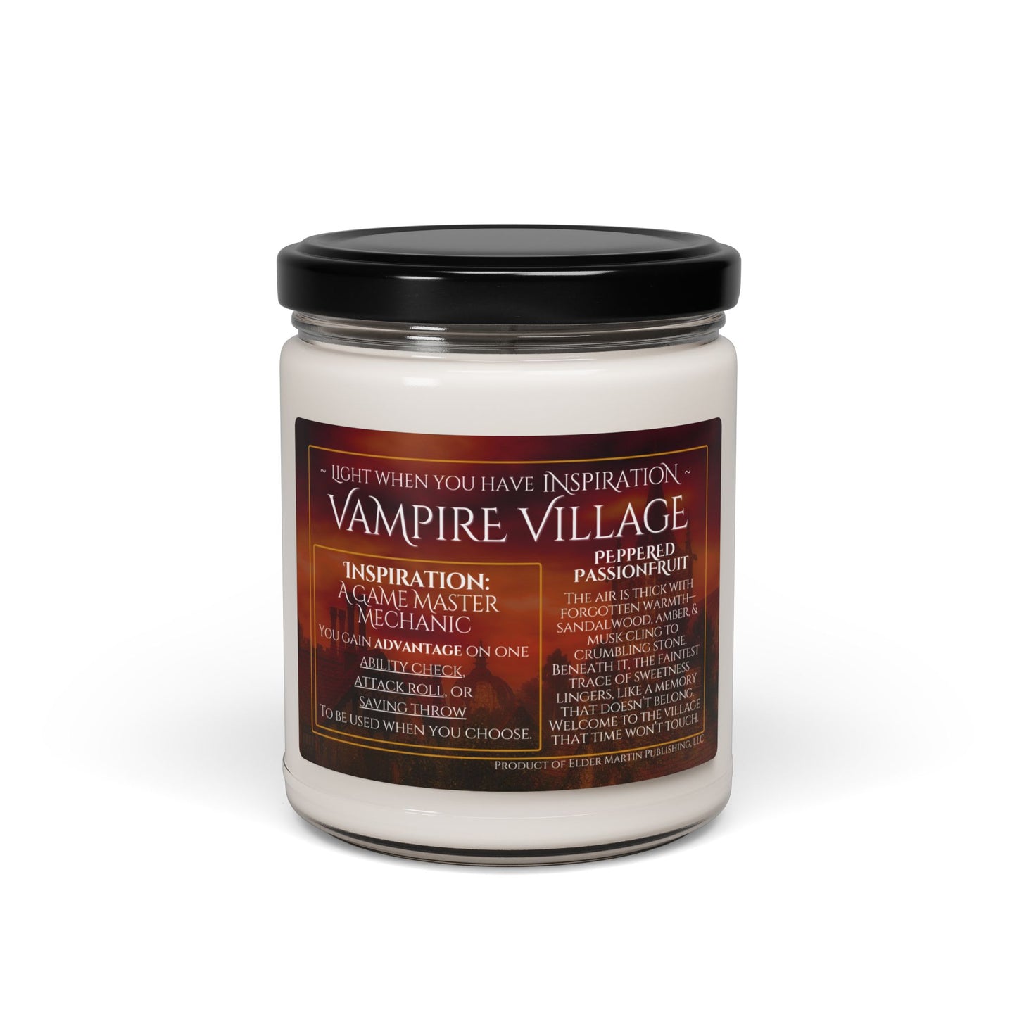 Inspiration Soy Candle | 9oz Vampire Village - Peppered Passionfruit Scent