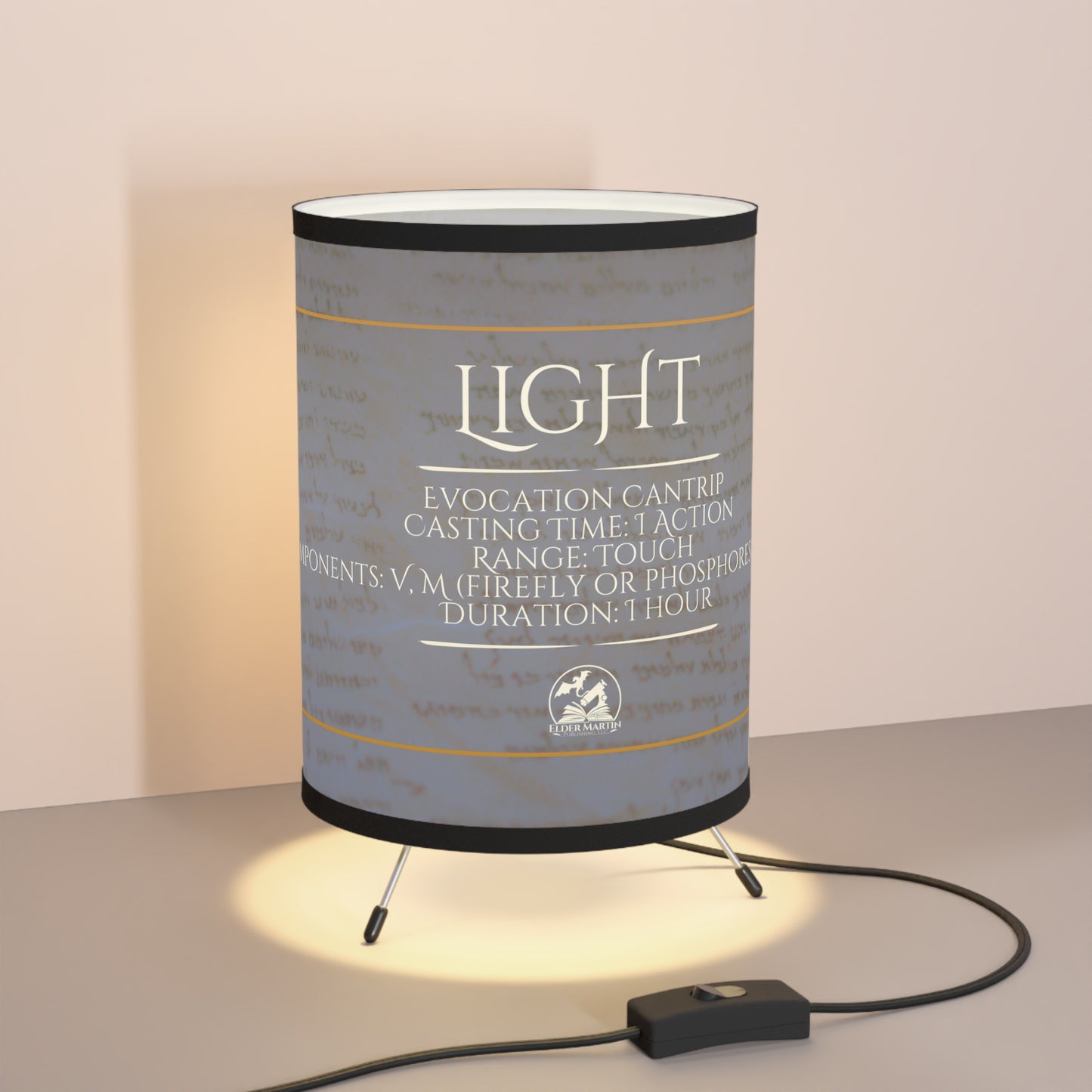 Light Spell Tripod Lamp with High-Res Printed Shade - Pale Parchment