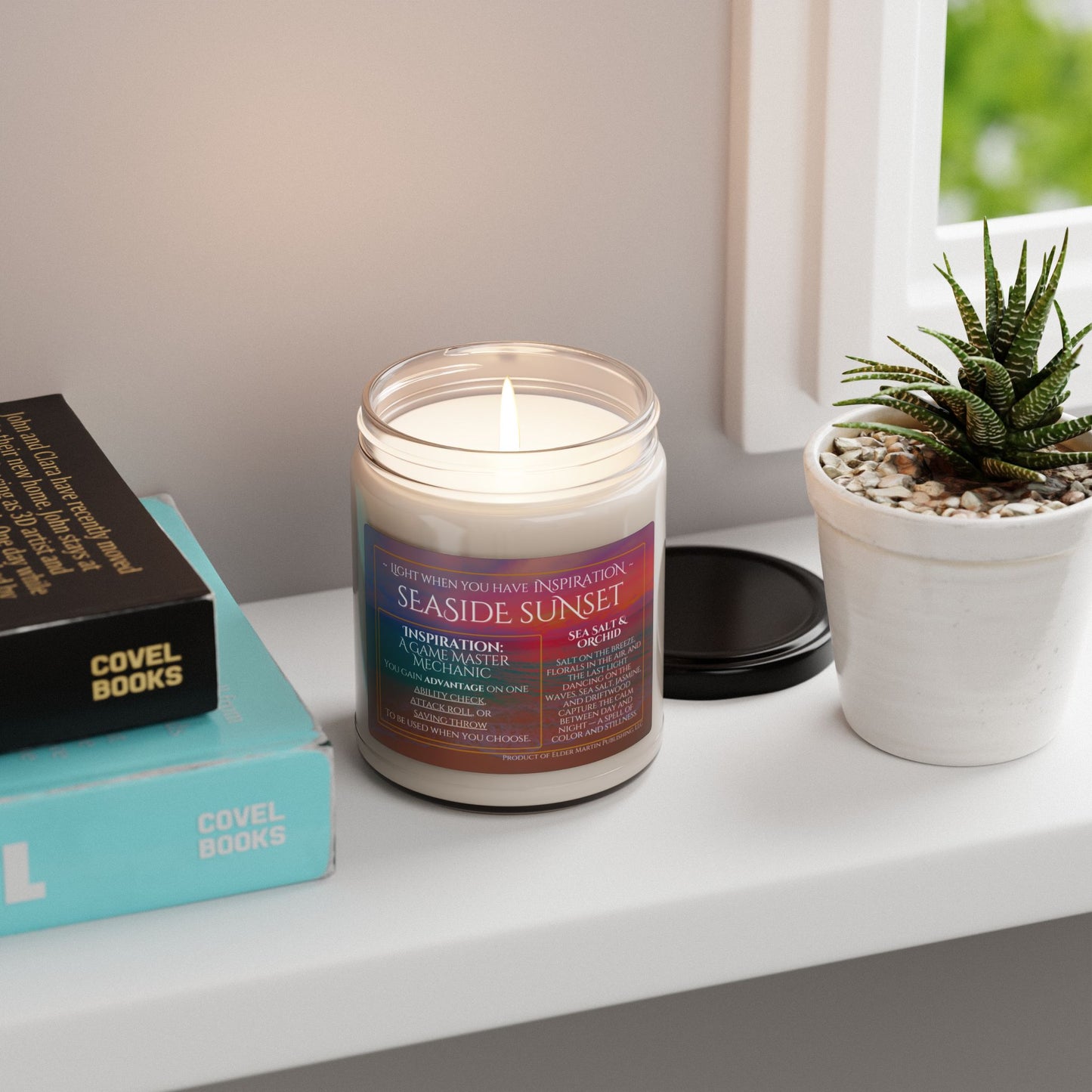 Inspiration Soy Candle | 9oz Seaside Sunset - Sea Salt &  Orchid Scent