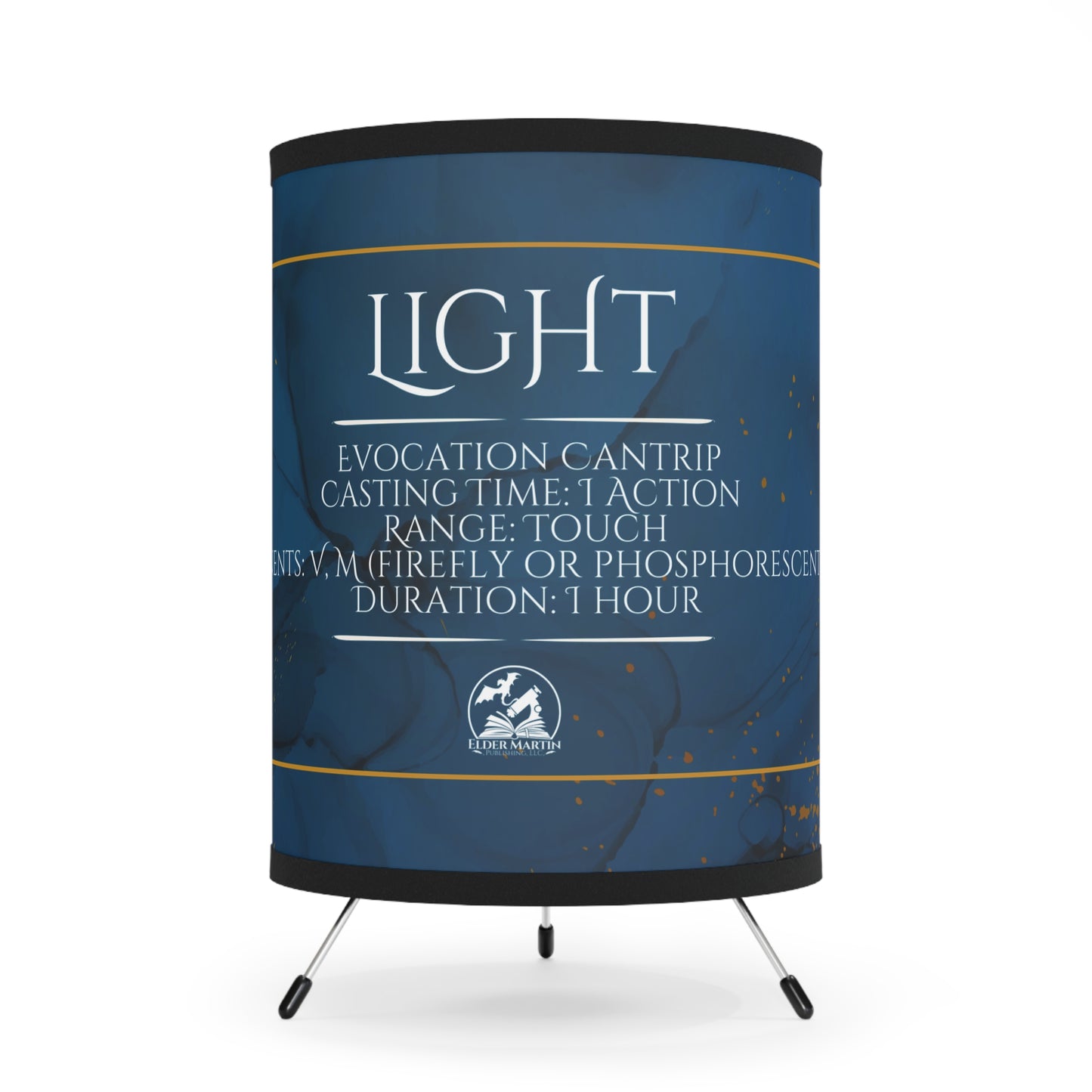 Light Spell Tripod Lamp with High-Res Printed Shade - Martial Marble