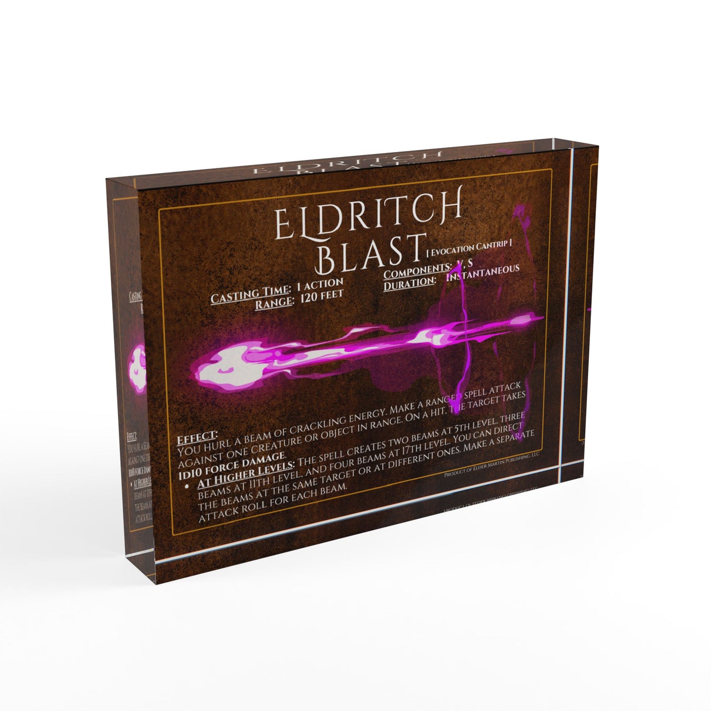 Acrylic Spell Block - ELDRITCH BLAST - Crafter's Copper
