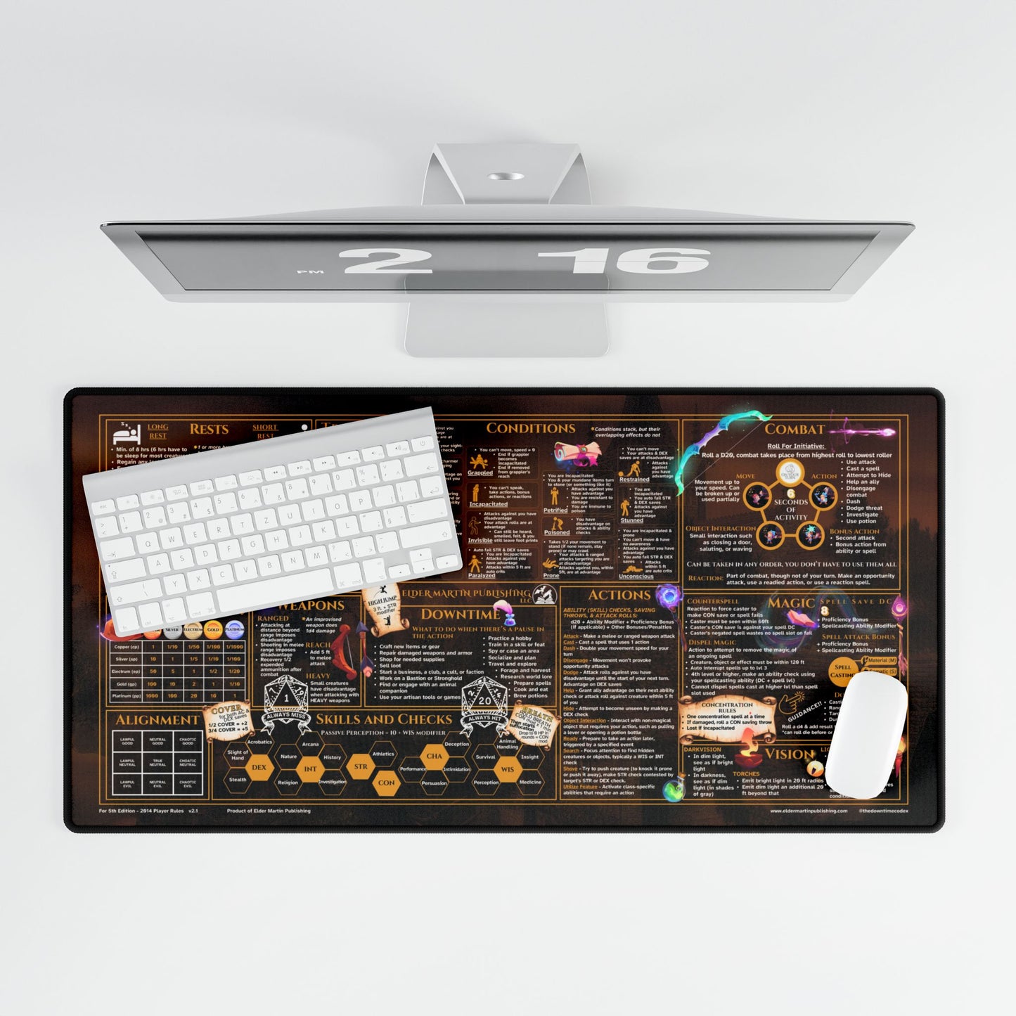 Player Rules Deskmat for 5th Edition 2014 Mechanics, premium size, Vampire Village