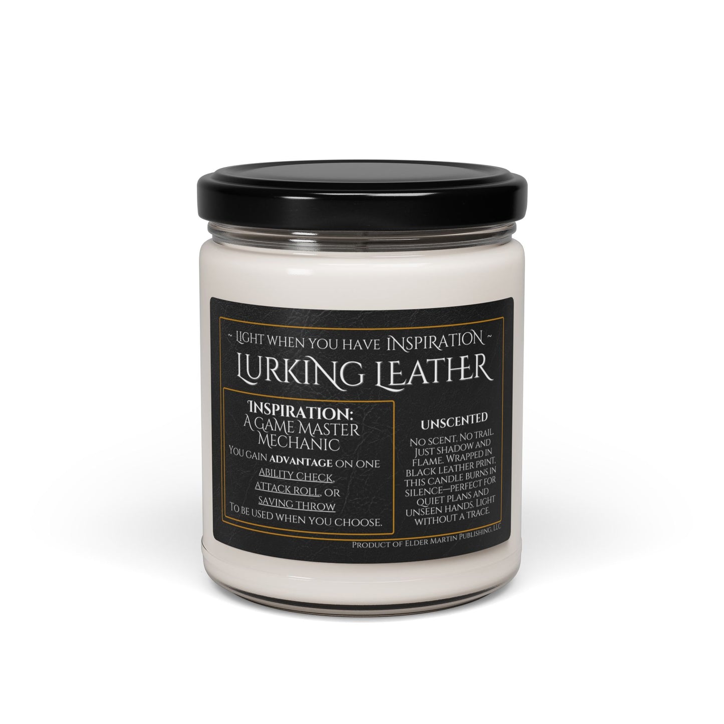 Inspiration Soy Candle | 9oz Lurking Leather - UNScented