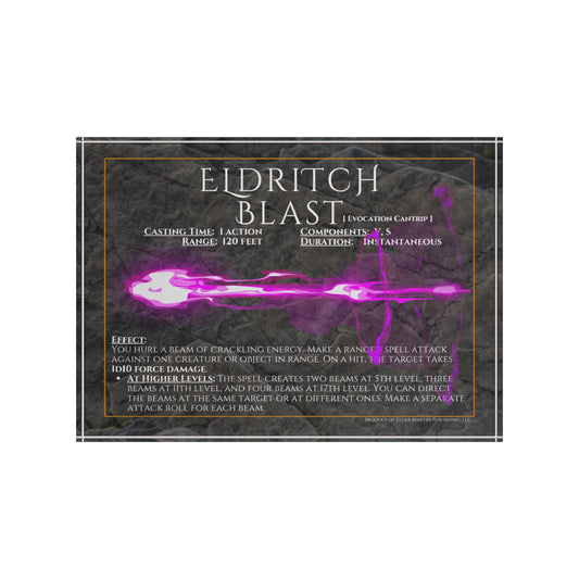 Acrylic Spell Block - ELDRITCH BLAST - Dungeon Deep