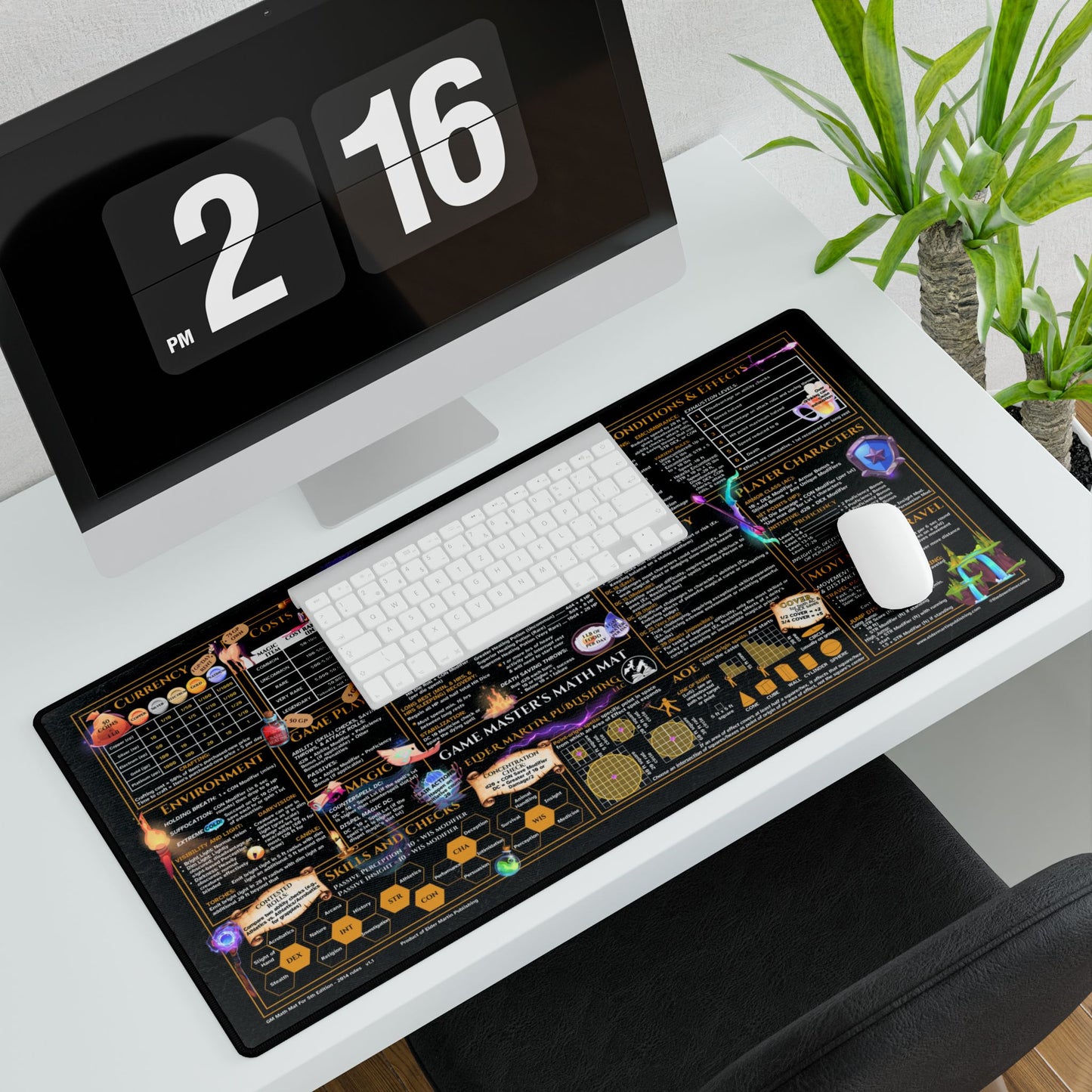 Game Master Deskmat for 5th Edition 2014 Mechanics, premium size, Lurking Leather