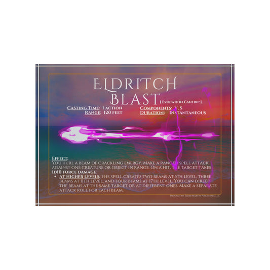 Acrylic Spell Block - ELDRITCH BLAST - Seaside Sunset