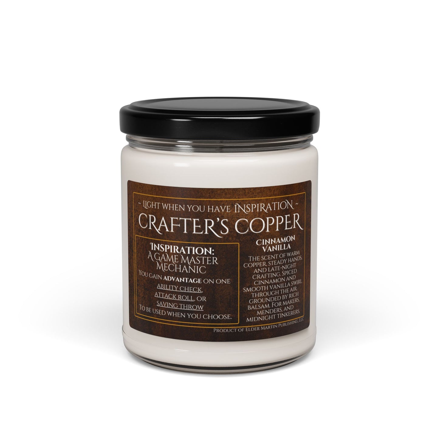 Inspiration Soy Candle | 9oz Crafter's Copper - Cinnamon Vanilla Scent