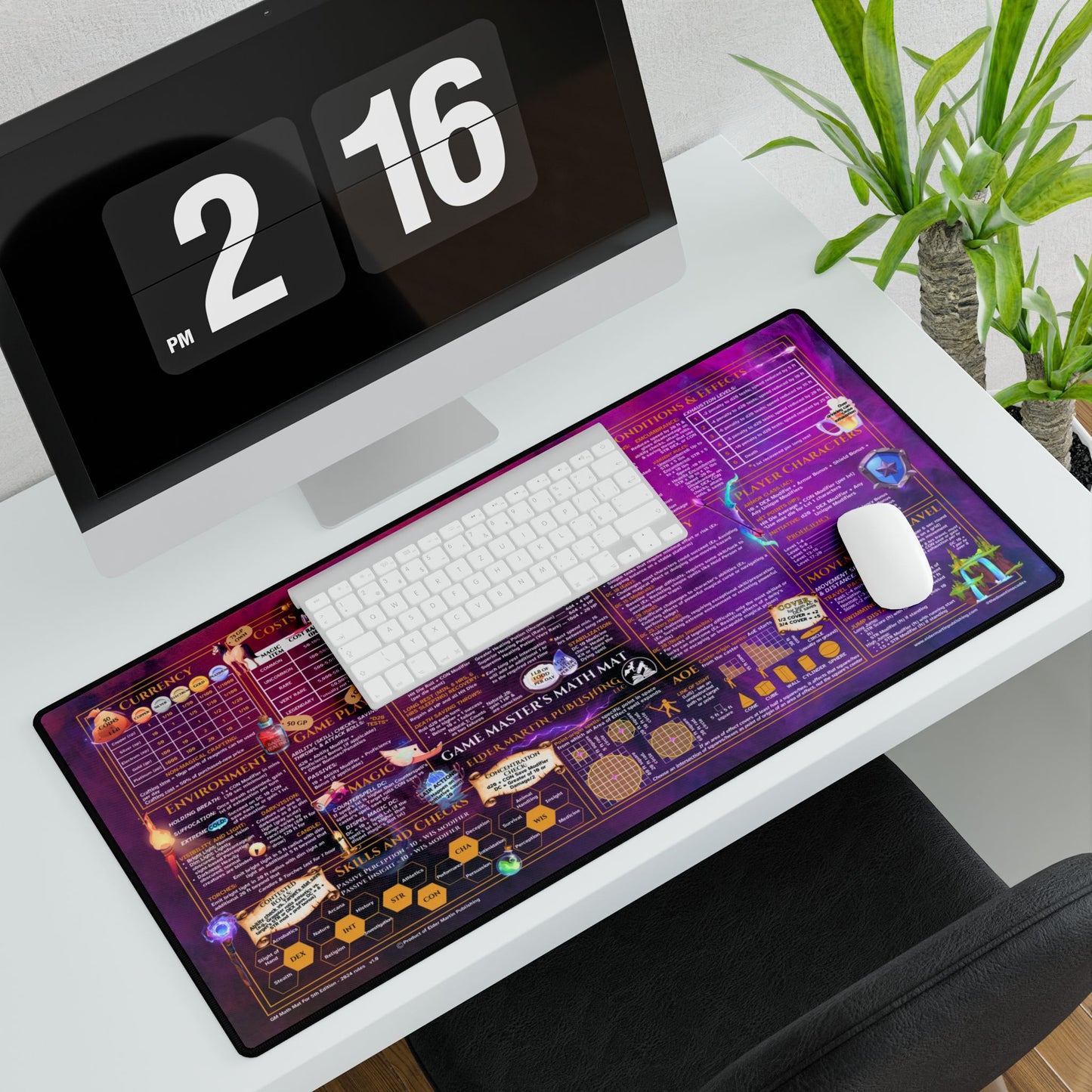 Game Master Deskmat for 5th Edition 2024 Mechanics, premium size, Magic Mists