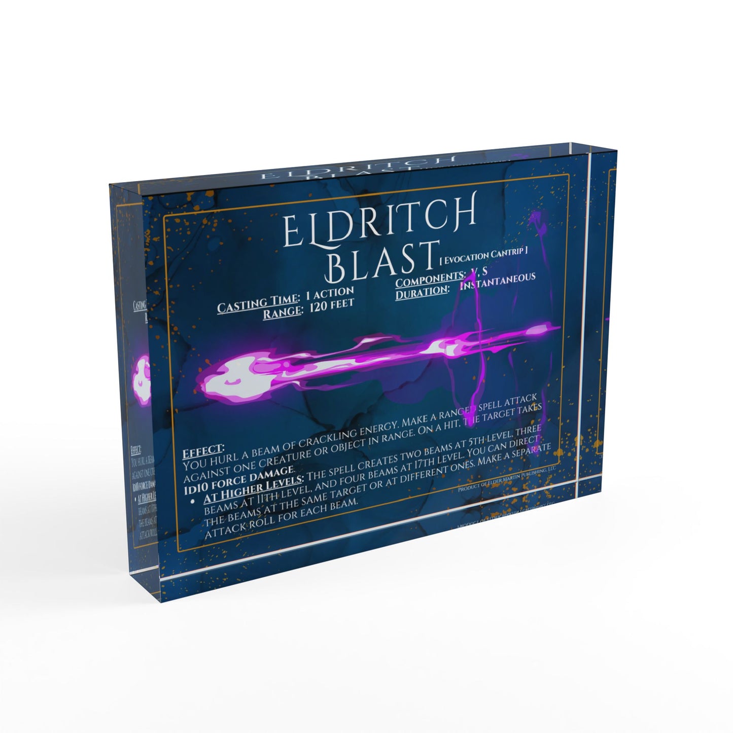 Acrylic Spell Block - ELDRITCH BLAST - Martial Marble