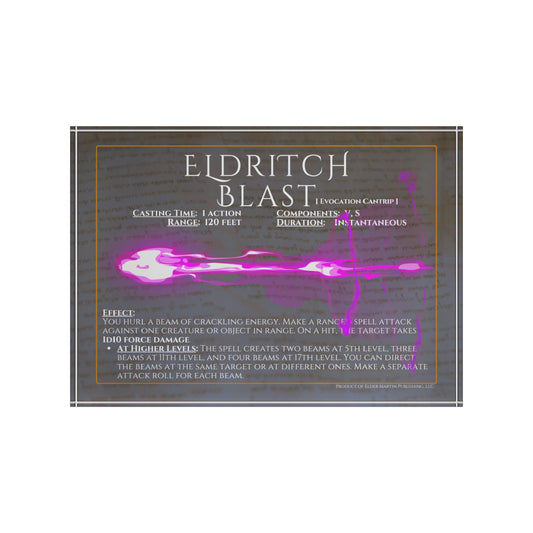 Acrylic Spell Block - ELDRITCH BLAST - Pale Parchment