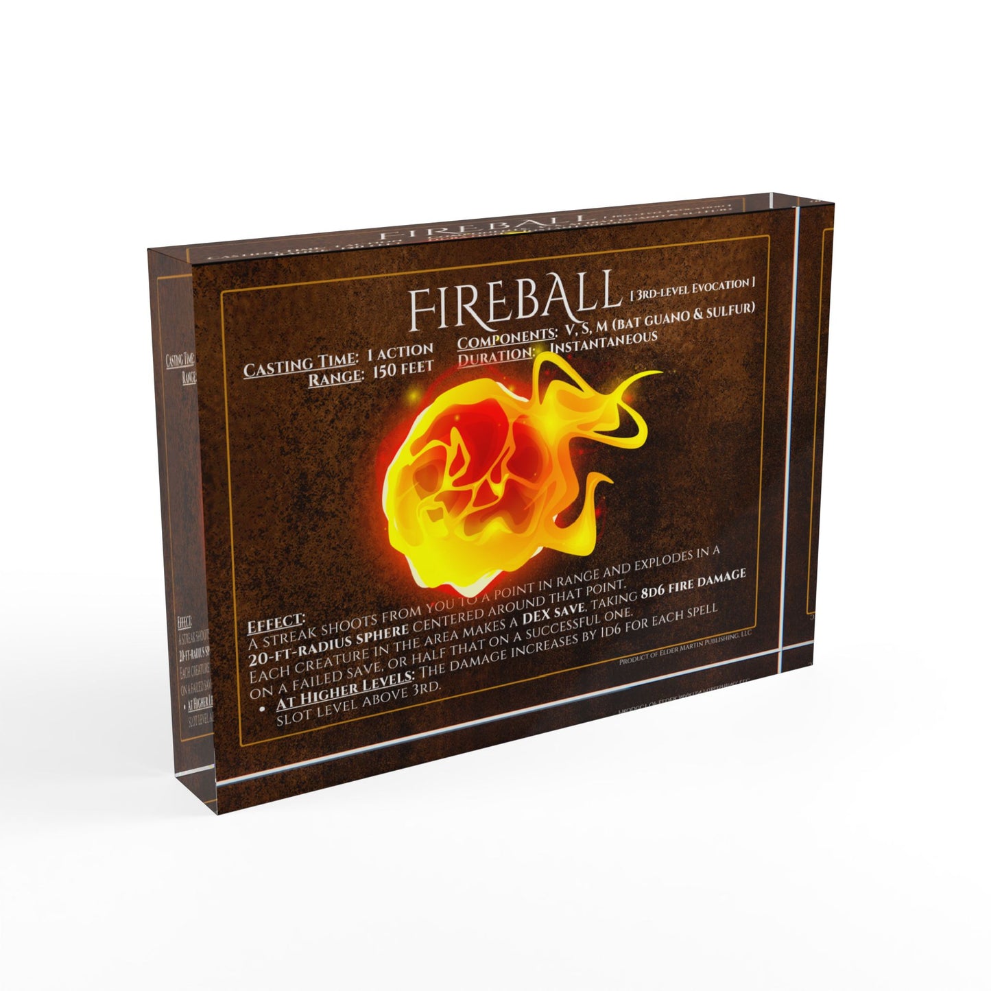 Acrylic Spell Block - FIREBALL - Crafter's Copper