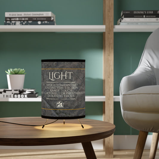 Light Spell Tripod Lamp with High-Res Printed Shade - Dungeon Deep