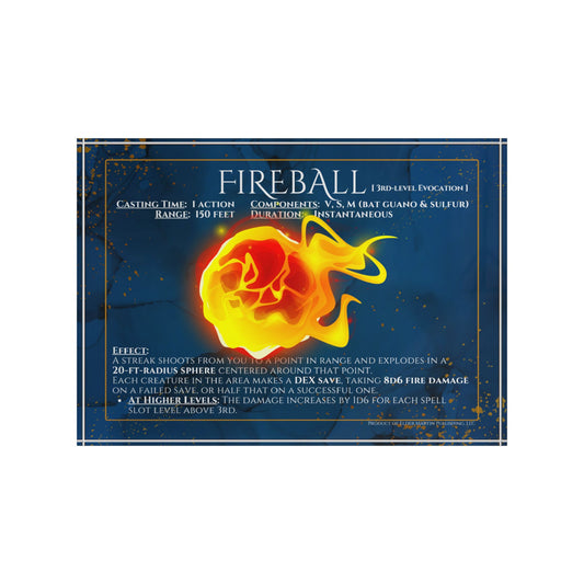 Acrylic Spell Block - FIREBALL - Martial Marble