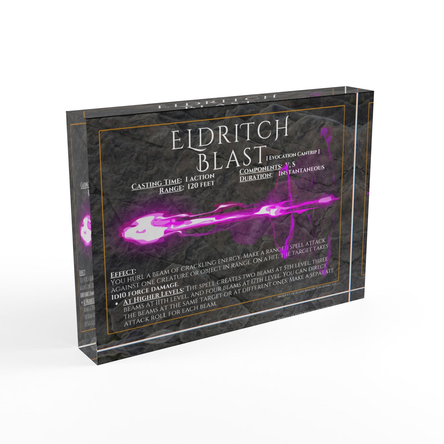 Acrylic Spell Block - ELDRITCH BLAST - Dungeon Deep