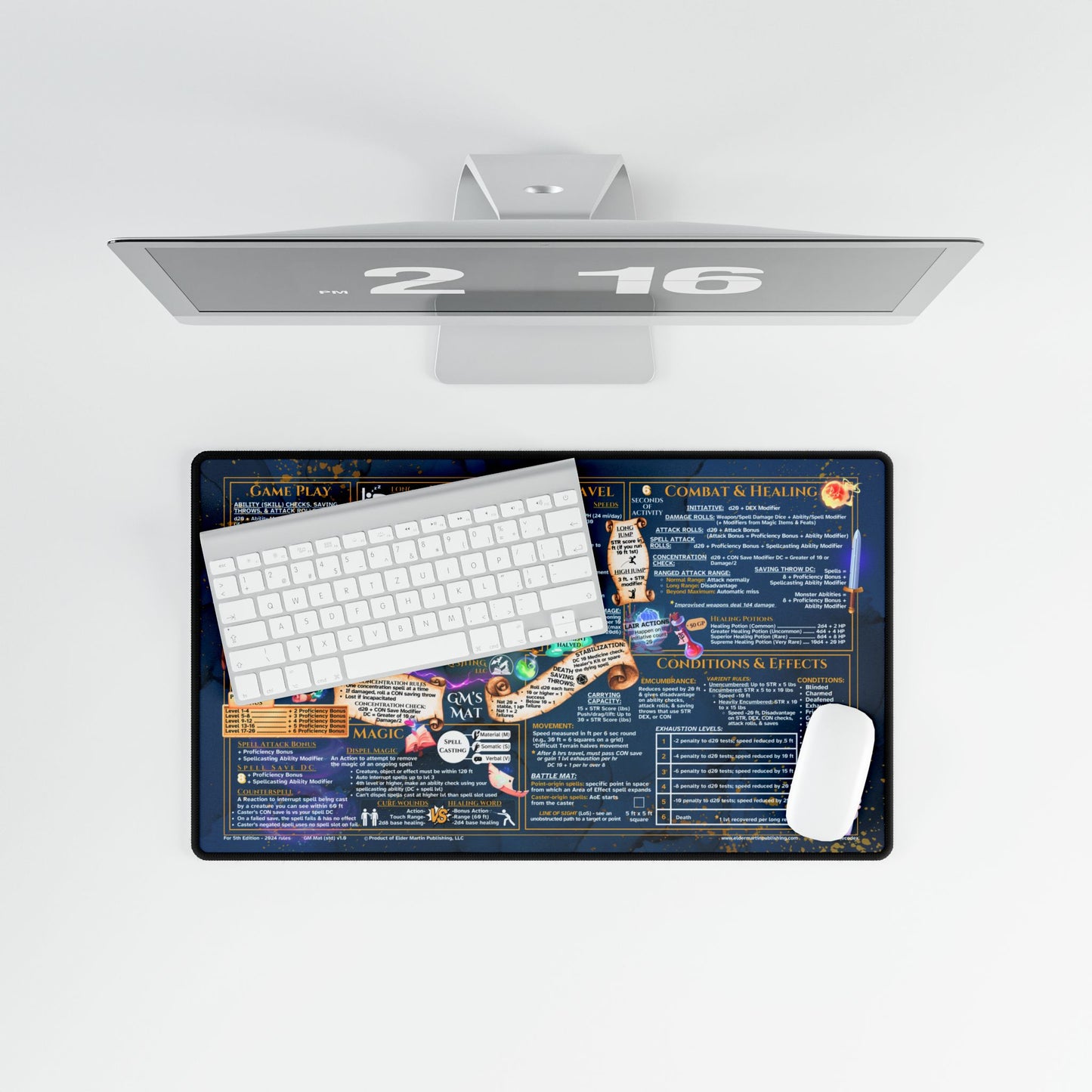 Game Master Deskmat for 5th Edition 2024 Mechanics, standard size, Martial Marble