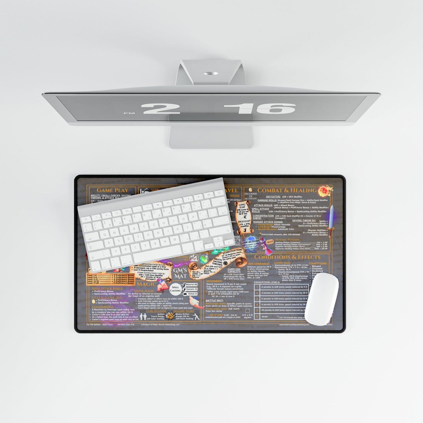 Game Master Deskmat for 5th Edition 2024 Mechanics, standard size, Pale Parchment