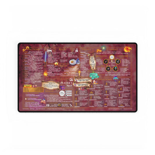 Player Rules Deskmat for 5th Edition 2024 Mechanics, standard size, Cherry Blossoms