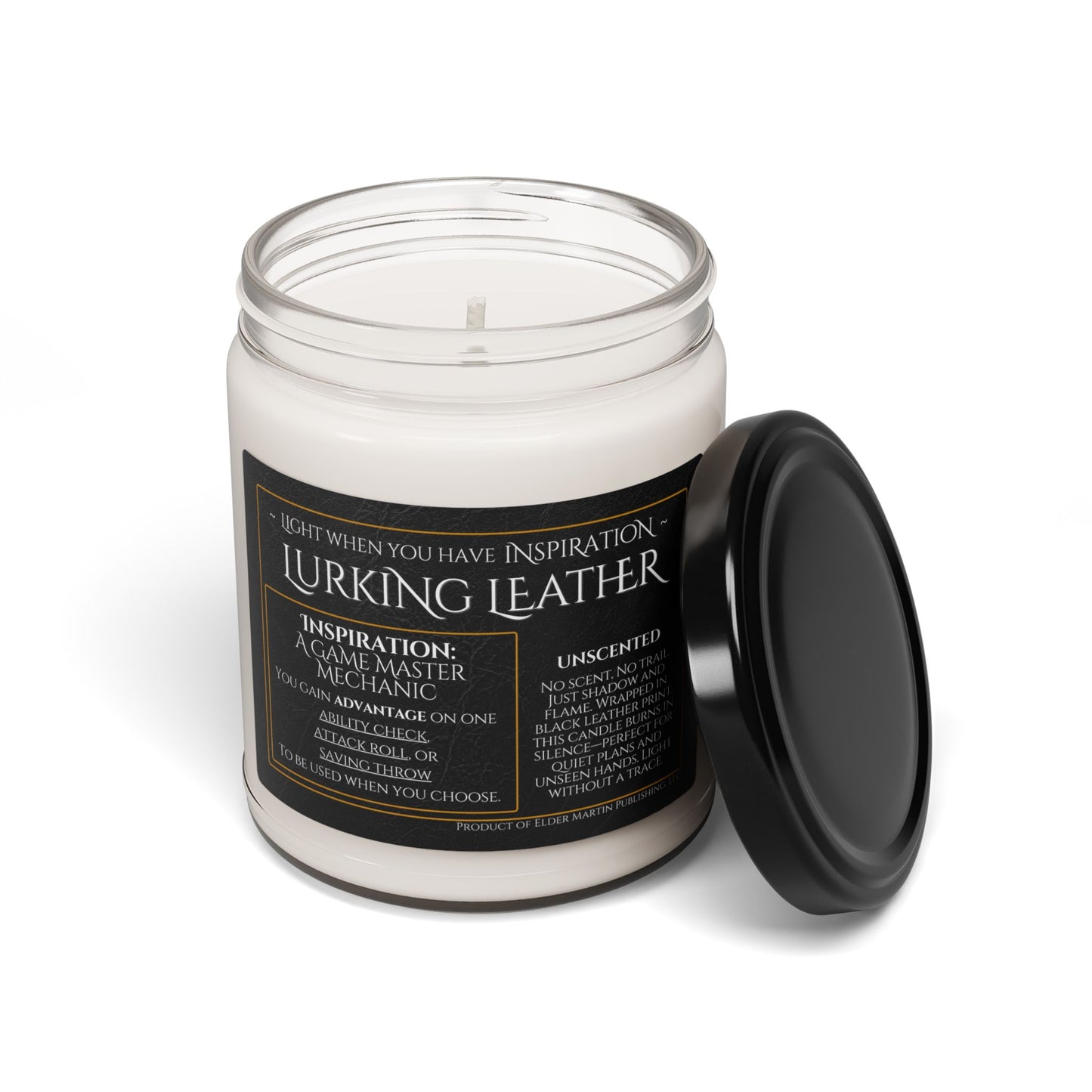 Inspiration Soy Candle | 9oz Lurking Leather - UNScented