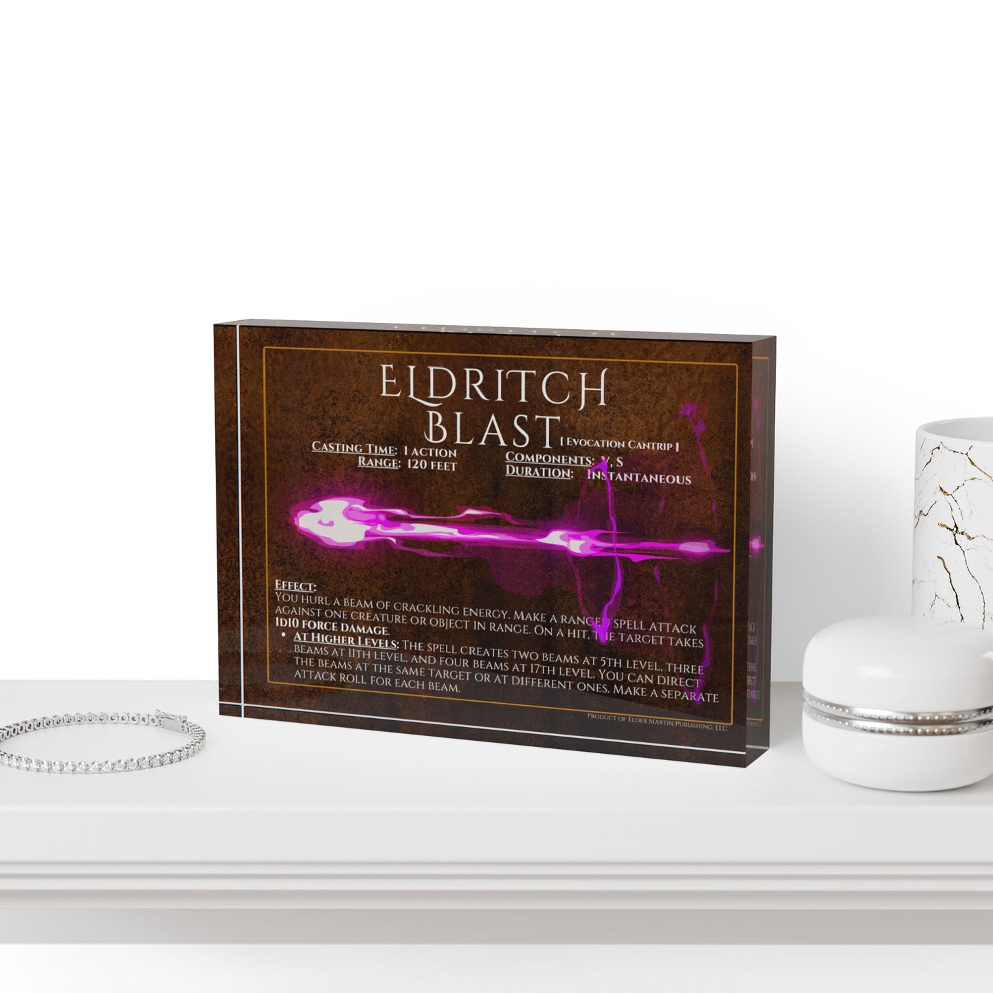 Acrylic Spell Block - ELDRITCH BLAST - Crafter's Copper