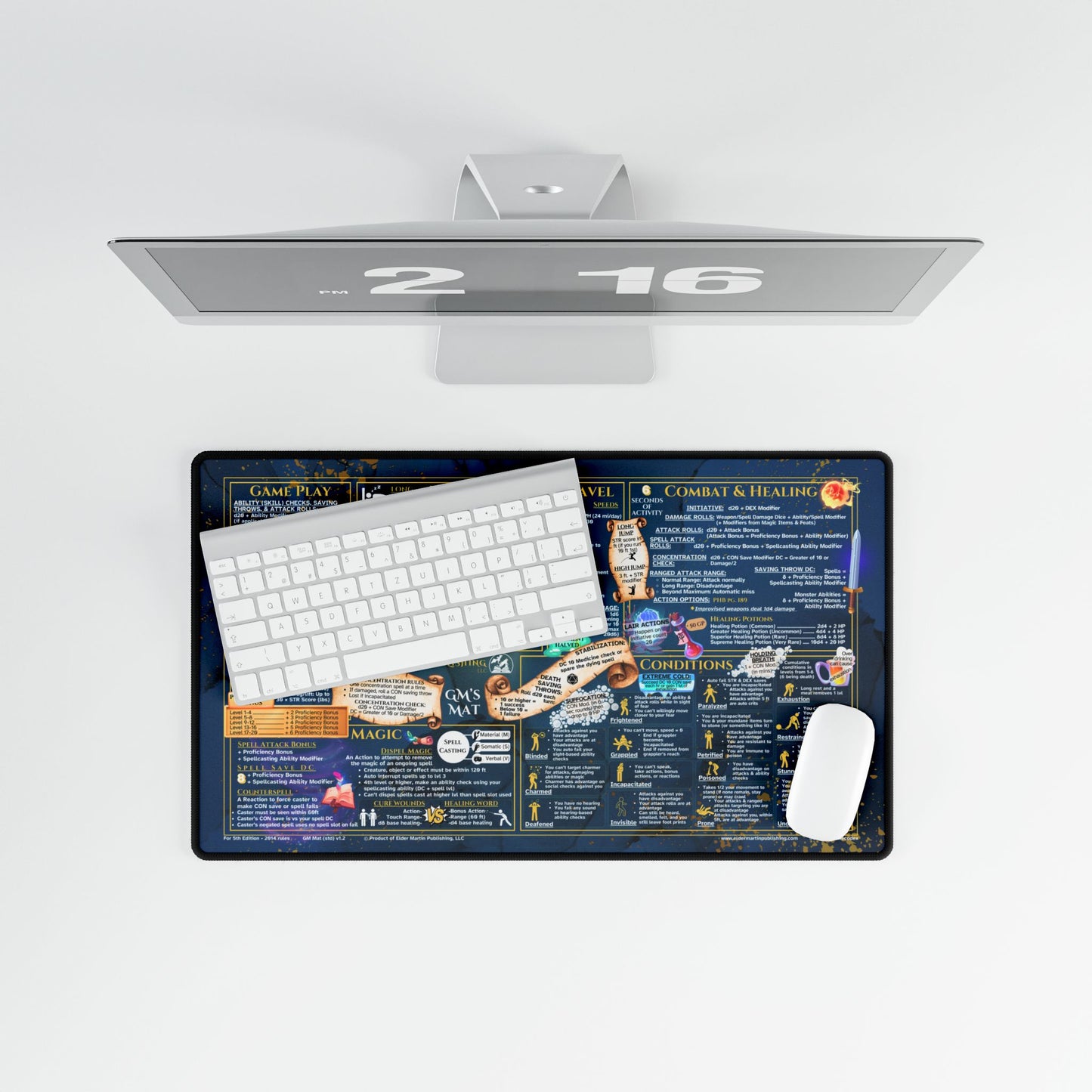 Game Master Deskmat for 5th Edition 2014 Mechanics, standard size, Martial Marble