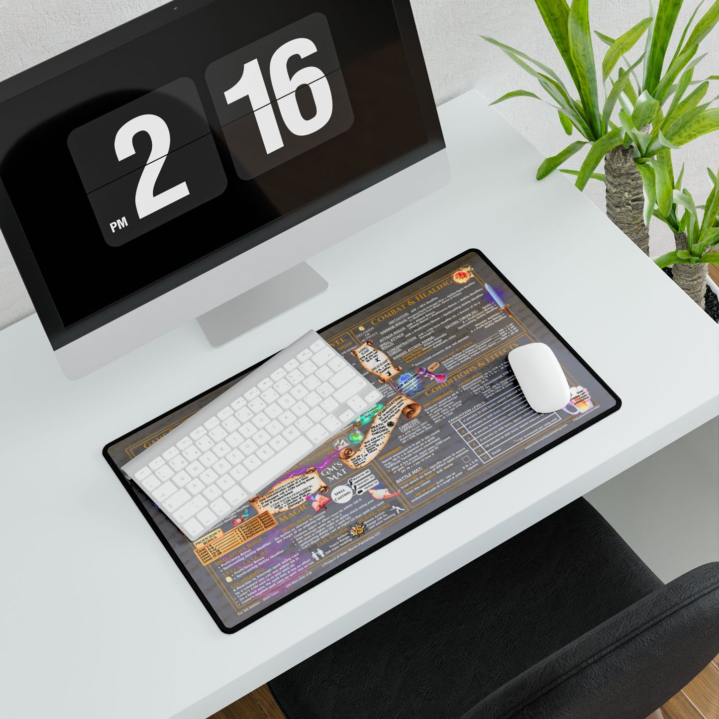 Game Master Deskmat for 5th Edition 2024 Mechanics, standard size, Pale Parchment