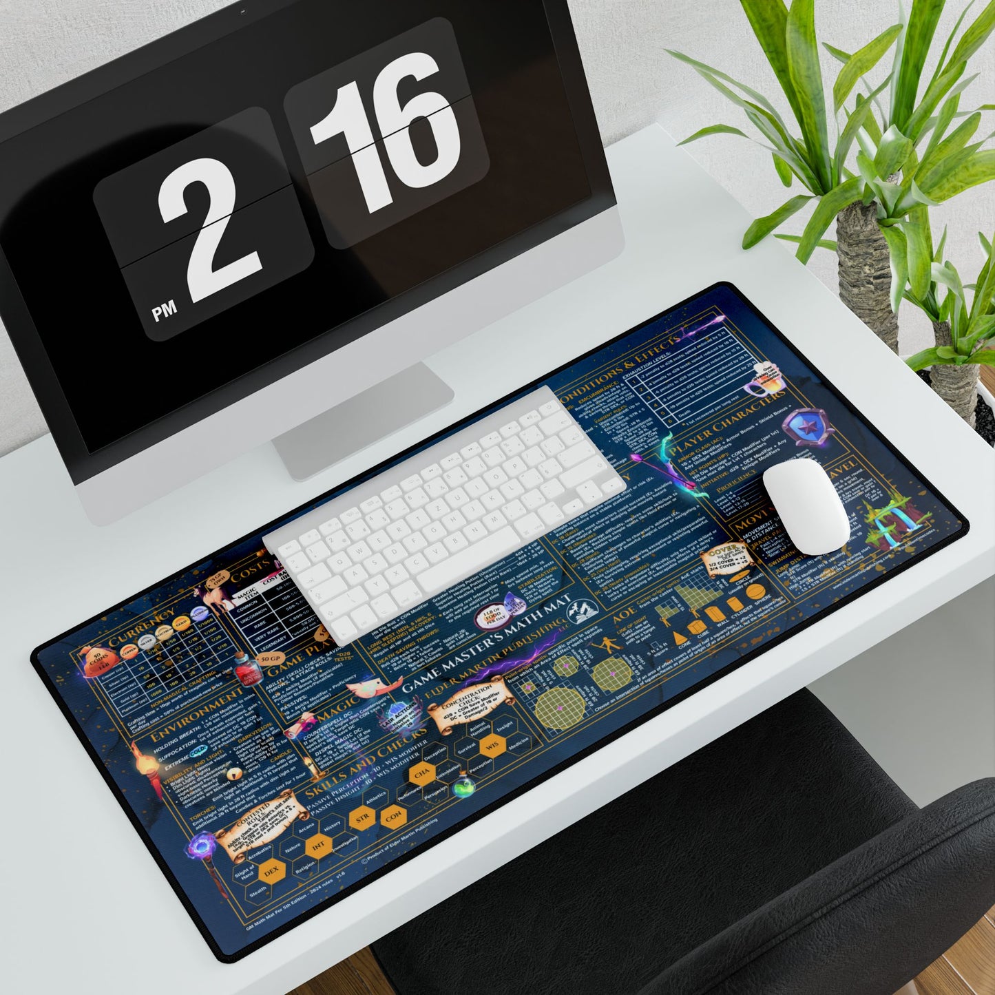 Game Master Deskmat for 5th Edition 2024 Mechanics, premium size, Martial Marble