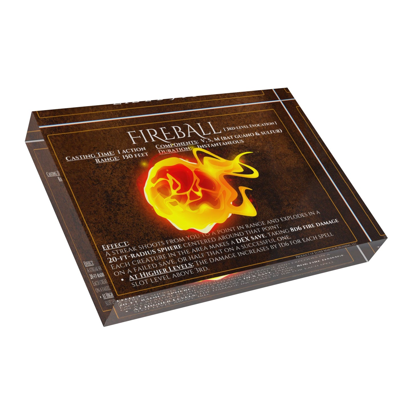 Acrylic Spell Block - FIREBALL - Crafter's Copper
