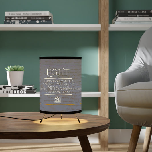 Light Spell Tripod Lamp with High-Res Printed Shade - Pale Parchment