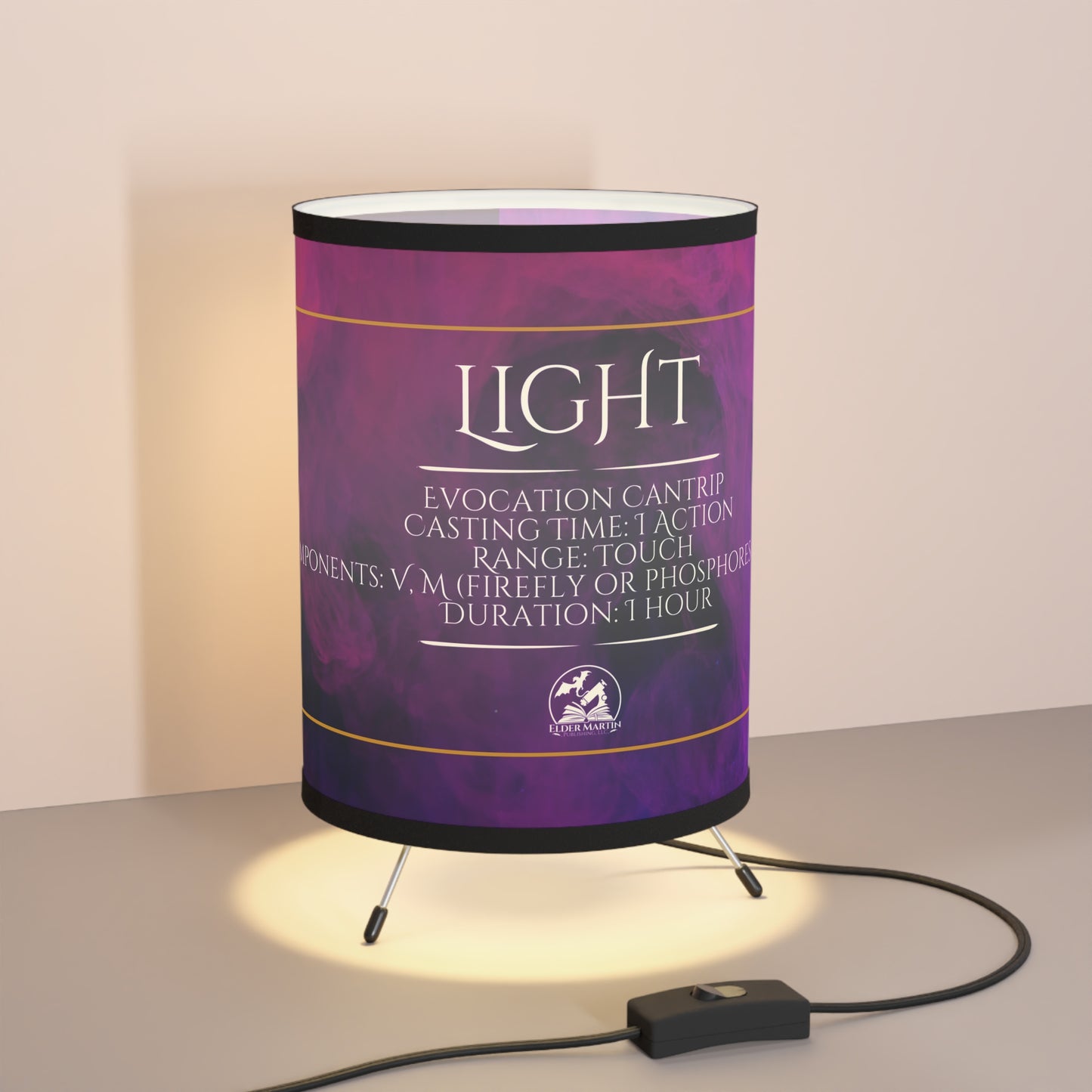 Light Spell Tripod Lamp with High-Res Printed Shade - Magic Mists