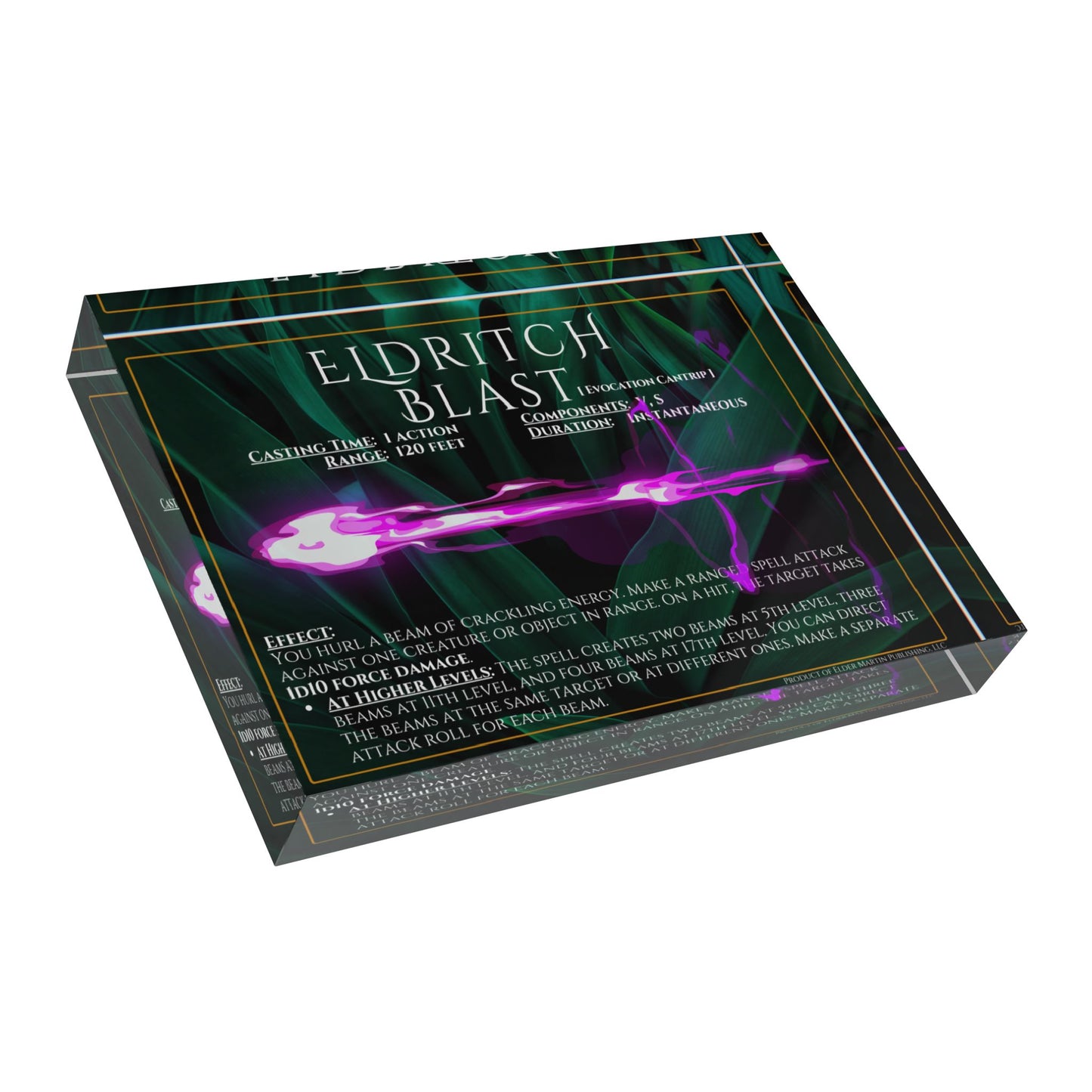 Acrylic Spell Block - ELDRITCH BLAST - Lush Leaves