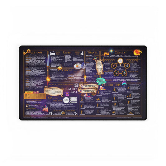 Player Rules Deskmat for 5th Edition 2024 Mechanics, standard size, Purple Space