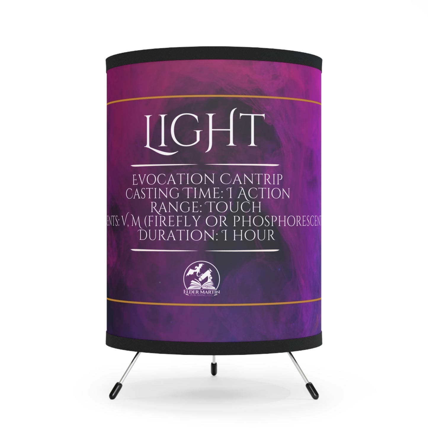 Light Spell Tripod Lamp with High-Res Printed Shade - Magic Mists