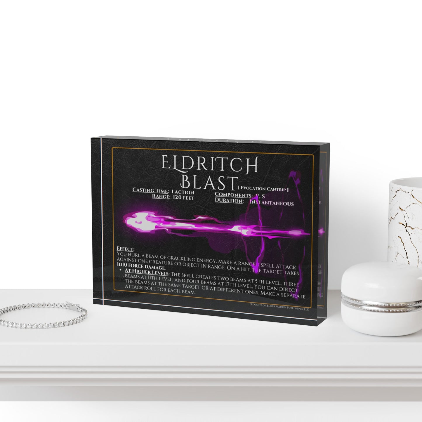 Acrylic Spell Block - ELDRITCH BLAST - Lurking Leather