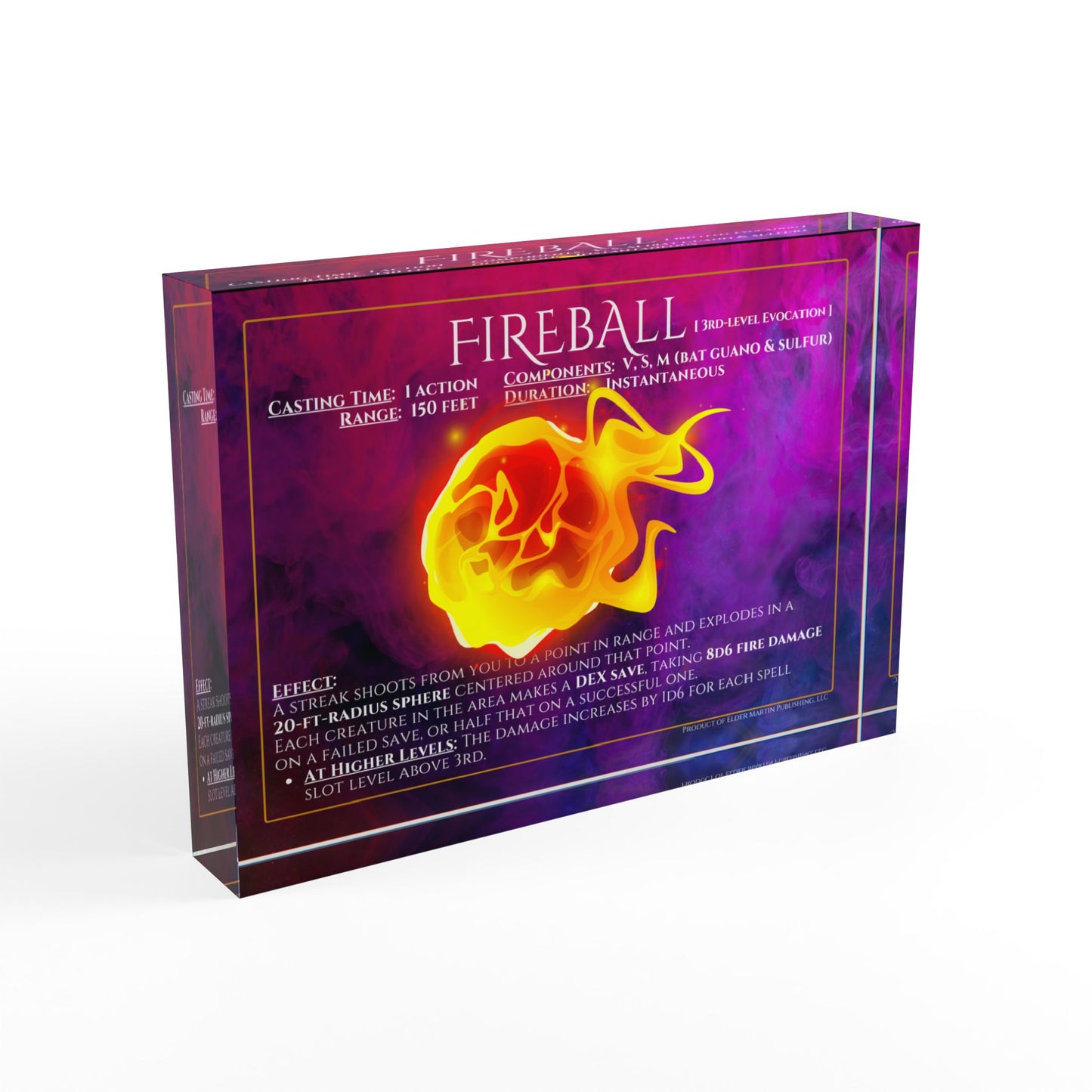 Acrylic Spell Block - FIREBALL - Magic Mists