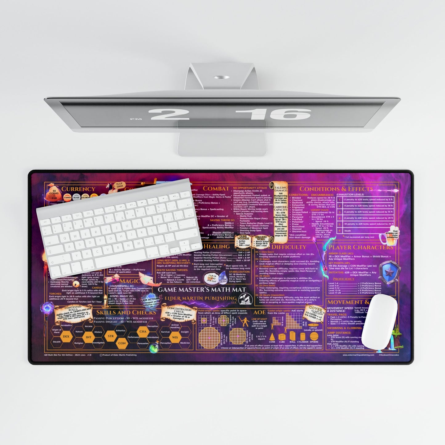 Game Master Deskmat for 5th Edition 2024 Mechanics, premium size, Magic Mists