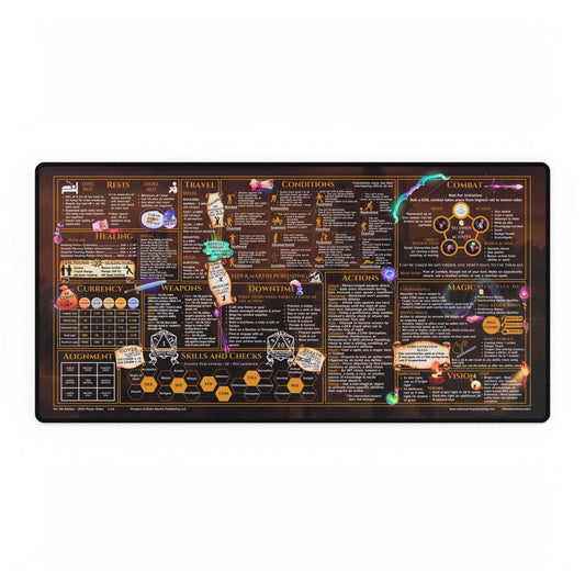 Player Rules Deskmat for 5th Edition 2024 Mechanics, premium size, Vampire Village