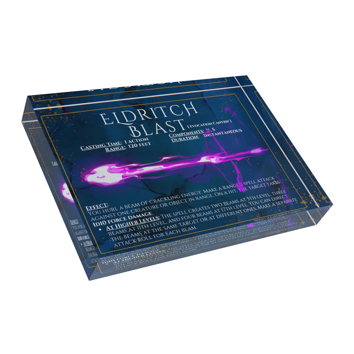 Acrylic Spell Block - ELDRITCH BLAST - Martial Marble