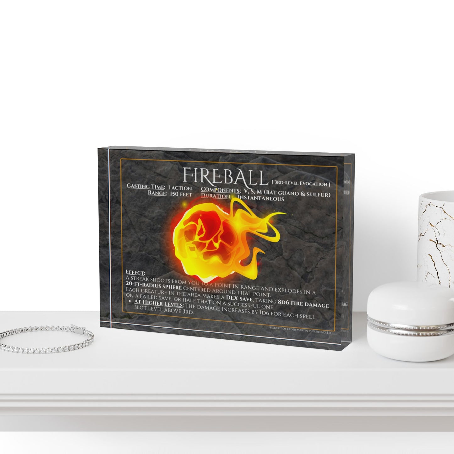 Acrylic Spell Block - FIREBALL - Dungeon Deep