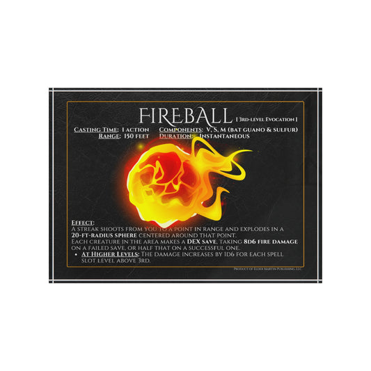 Acrylic Spell Block - FIREBALL - Lurking Leather