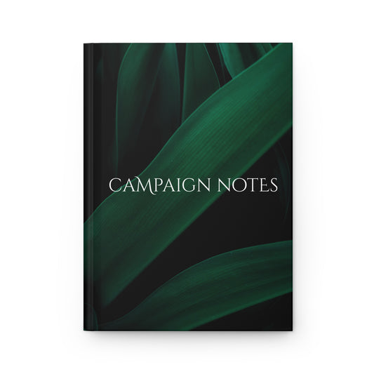 Campaign Notebook, Hardcover Journal, lined - Lush Leaves