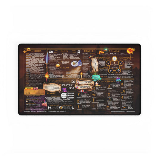 Player Rules Deskmat for 5th Edition 2024 Mechanics, standard size, Vampire Village