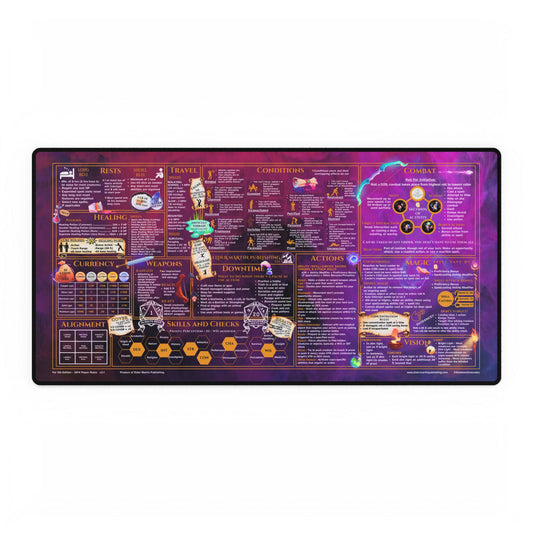 Player Rules Deskmat for 5th Edition 2014 Mechanics, premium size, Magic Mists
