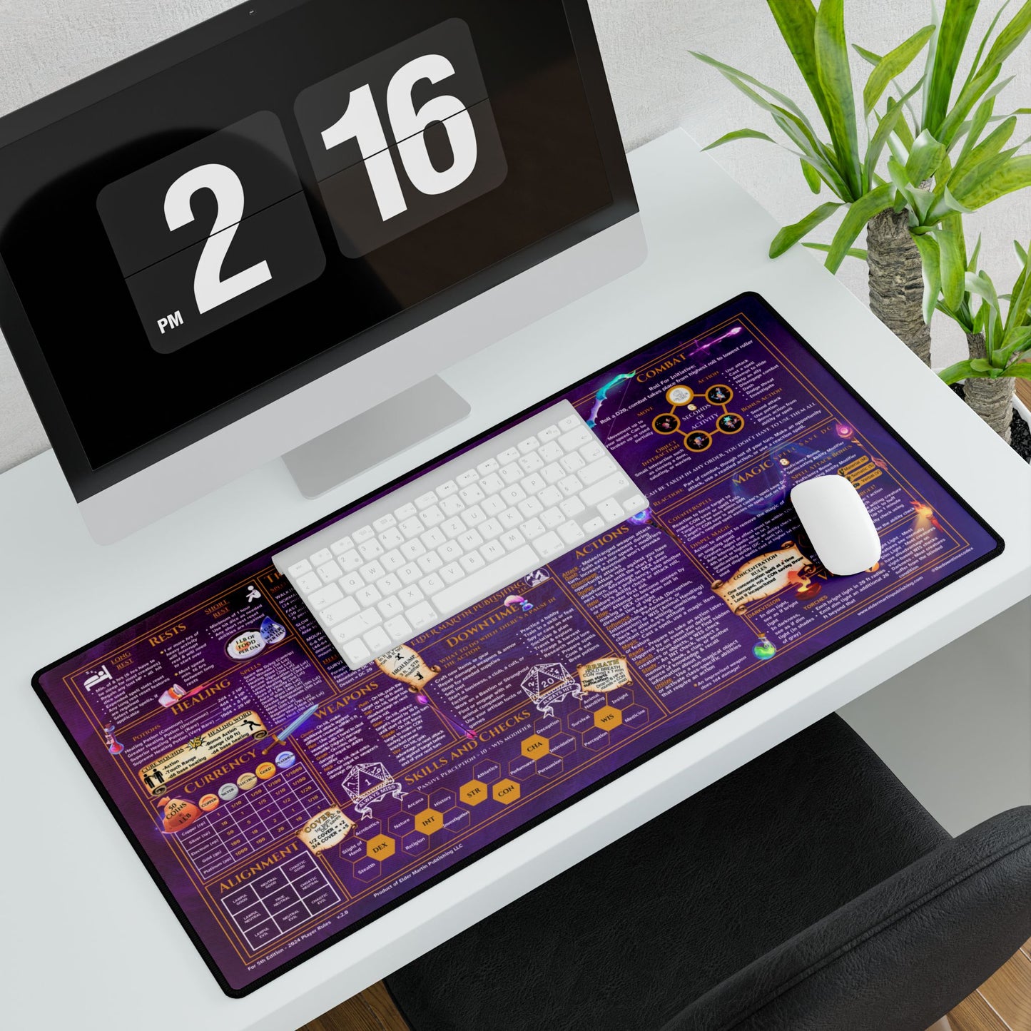 Player Rules Deskmat for 5th Edition 2024 Mechanics, premium size, Magic Mists