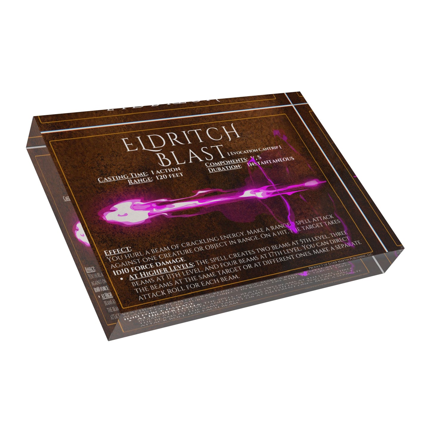 Acrylic Spell Block - ELDRITCH BLAST - Crafter's Copper