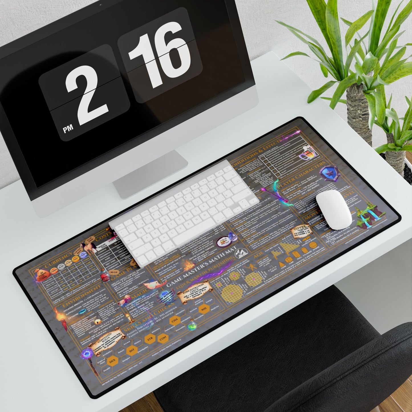 Game Master Deskmat for 5th Edition 2014 Mechanics, premium size, Pale Parchment