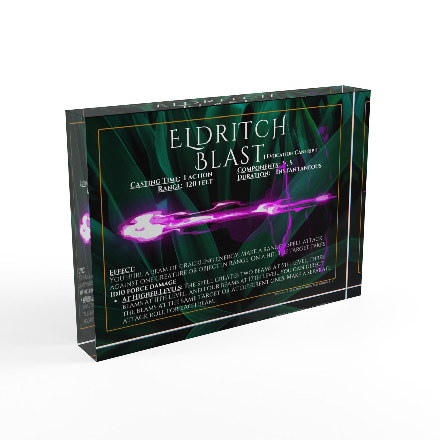 Acrylic Spell Block - ELDRITCH BLAST - Lush Leaves