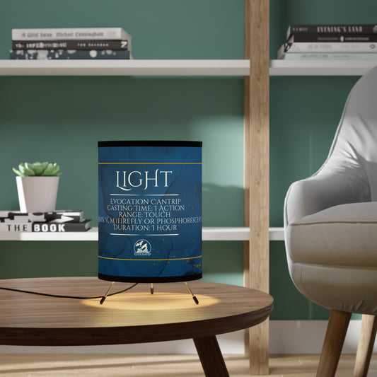 Light Spell Tripod Lamp with High-Res Printed Shade - Martial Marble