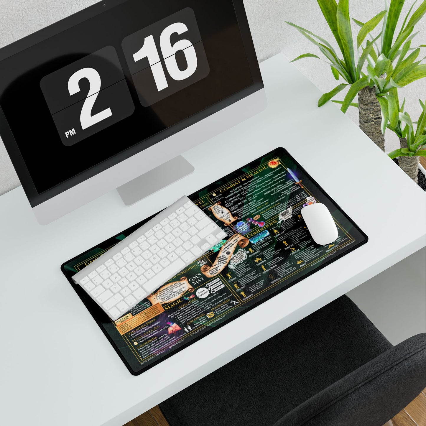Game Master Deskmat for 5th Edition 2014 Mechanics, standard size, Lush Leaves