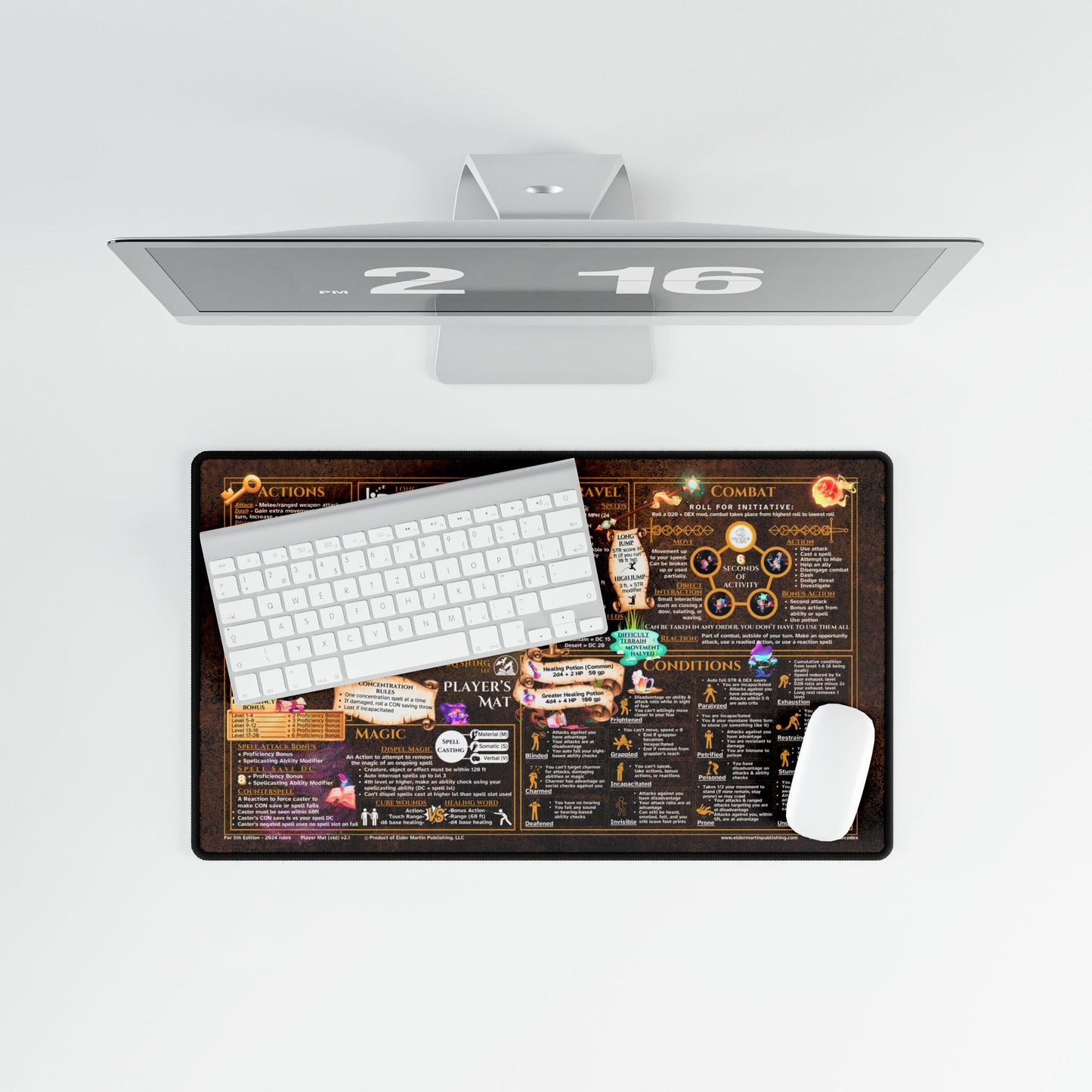 Player Rules Deskmat for 5th Edition 2024 Mechanics, standard size, Crafter's Copper