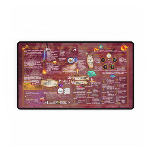 Player Rules Deskmat for 5th Edition 2014 Mechanics, standard size, Cherry Blossoms